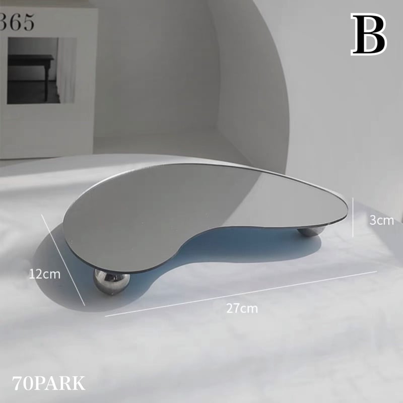 脚付き ウエーブ アクリル ミラー トレイ 全2タイプ | 70PARK