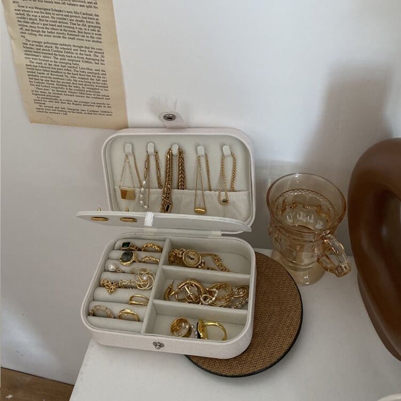 長方形 シンプル ジュエリー ボックス ラメ ホワイト | 70PARK