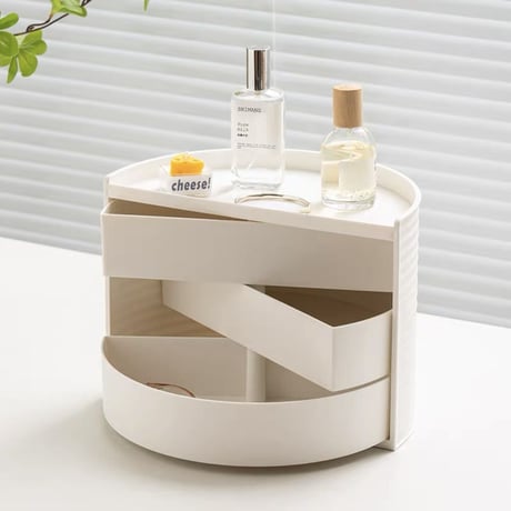 #半円 360度 スライド コスメ ボックス 全2色 収納