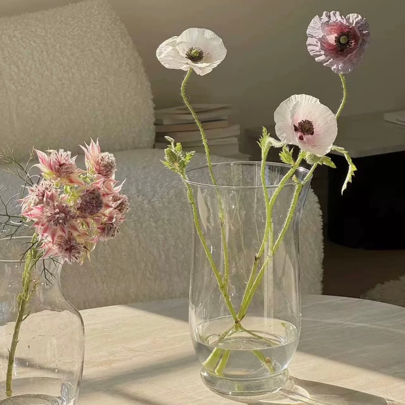 ビンテージ 花瓶 クリア 透明 コレクションケース ガラス フラワーベース ビンテージ 花瓶 クリア 透明 コレクションケース ガラス