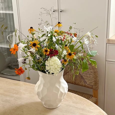 #凸凹 セラミック モノトーン フラワーベース 全2色 花瓶