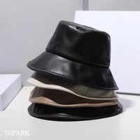 【即納】#フェイクレザー バケットハット  全4色 帽子