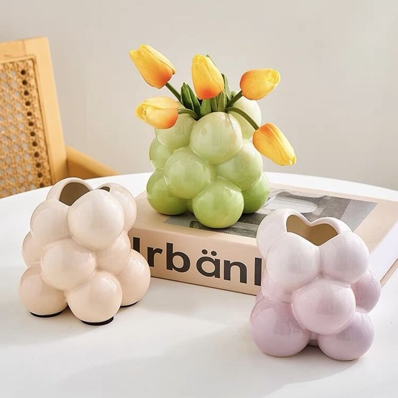 グレープ ボンボン ブラシスタンド 全3色 花瓶 ポコポコ | 70PARK