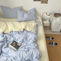 【即納】#リバーシブル 無地 ステッチ 布団カバーセット 全2種 ベッドカバー