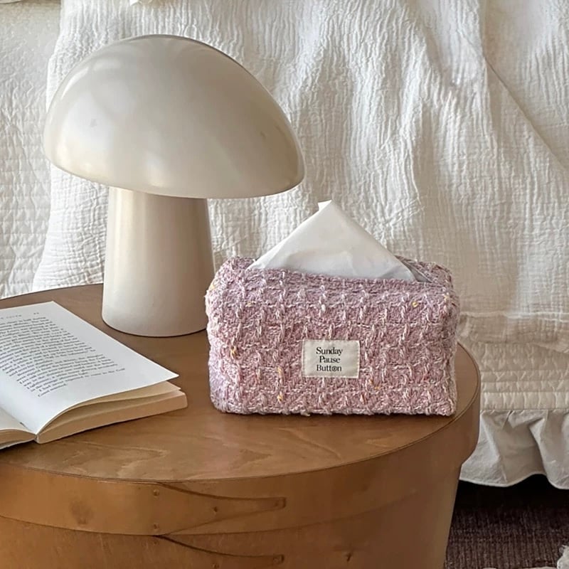 タフティンのティッシュカバー ピンク ミックス ツイード ティッシュケース 全2色 ティッシュカバー