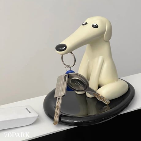 #モノトーン ドッグ モチーフ キー トレイ 犬 鍵 収納 玄関