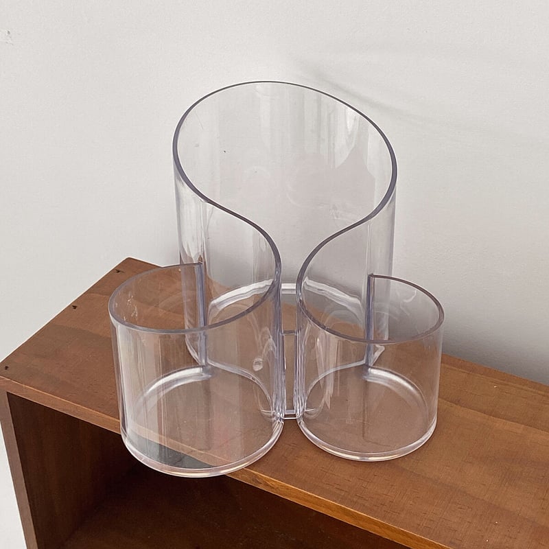 即納】#クリアカラー 三連 ウエーブ ブラシスタンド ペン立て | 70PARK