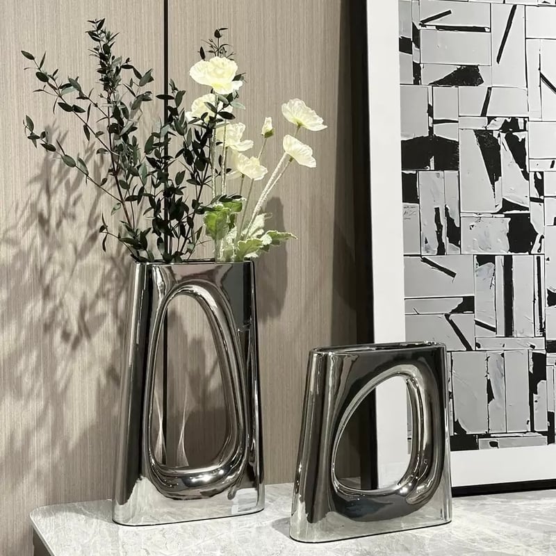 ツイスト セラミック フラワーベース 花瓶 オブジェ | 70PARK 艶出しの