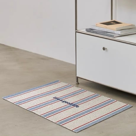 #ストライプ柄 メッセージ 玄関 マット 全4色 50×80 泥落とし