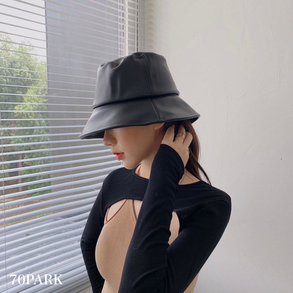 即納】#フェイクレザー バケットハット 全4色 帽子 | 70PARK