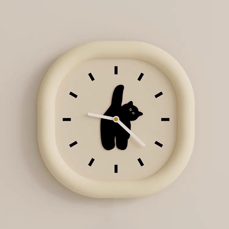 キャット モチーフ チャビー フレーム クロック 壁掛け時計 猫 | 70PARK