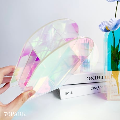 #オーロラカラー クリア フラワーベース 全4タイプ 花瓶