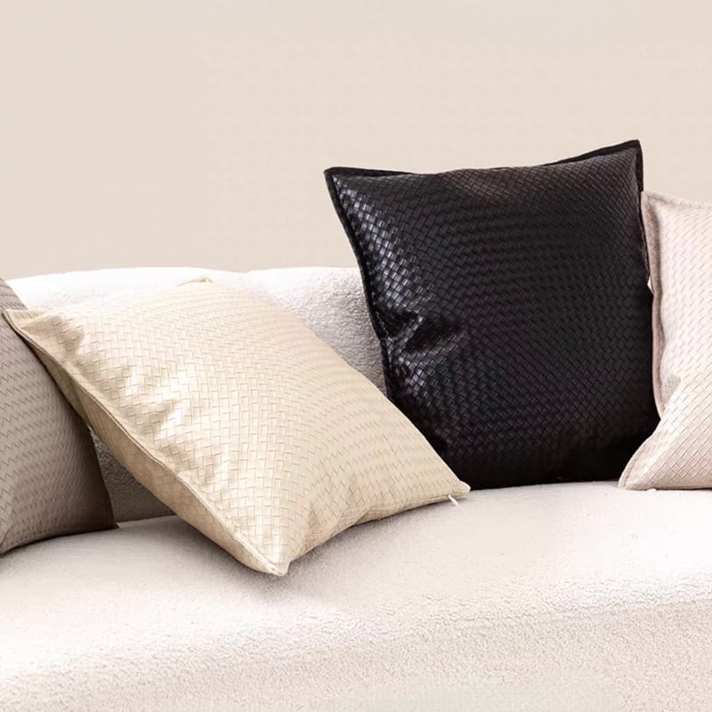 レザー 本革 カービング加工 クッション インテリア 編み込み レザー 本革 カービング加工 クッション インテリア 編み込み