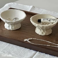 #脚付き 凸凹 セラミック アクセサリー トレイ 全2色 小物置き