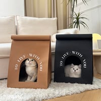 #ペーパーバッグ風 キャットハウス 全2色 猫ハウス 爪とぎ ハウス 折りたたみ