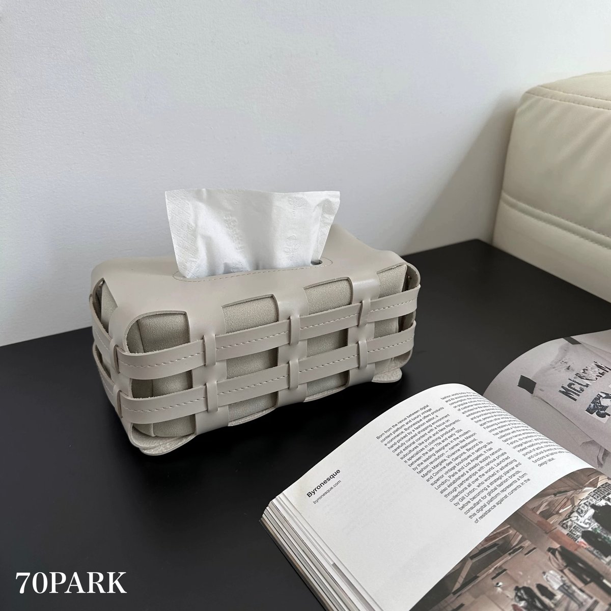 オープン 編み込み フェイクレザー ティッシュケース 全4色 | 70PARK オープン 編み込み フェイクレザー ティッシュケース 全4色 | 70PARK
