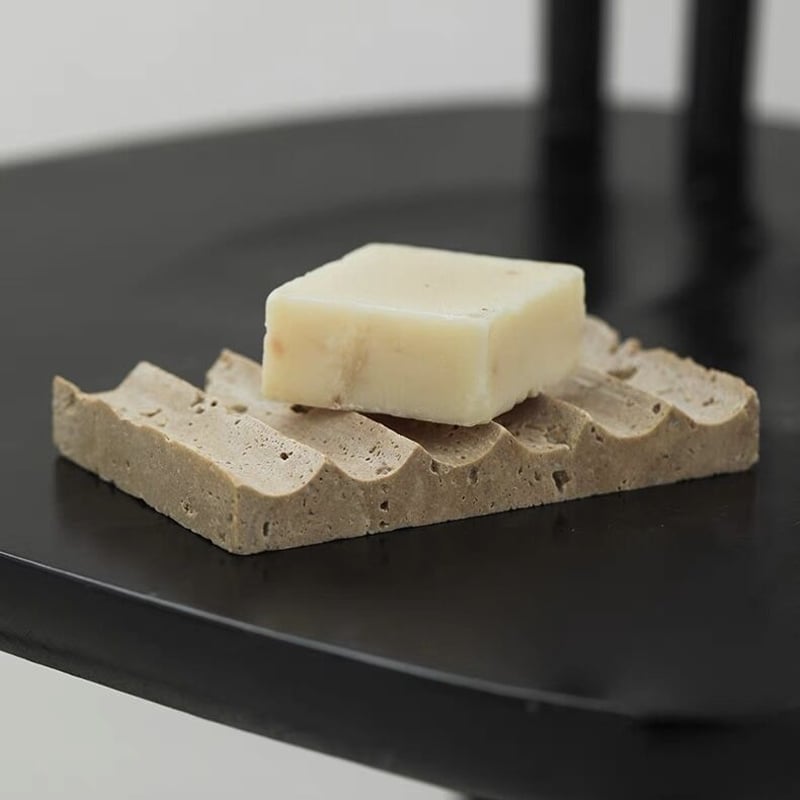 トラバーチン なみなみ トレイ 天然大理石 ソープディッシュ | 70PARK