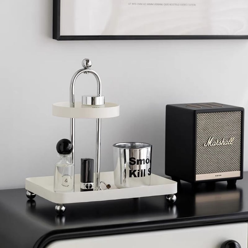 即納】#アイアン アーチ 二段 アクセサリー トレイ 全2色 | 70PARK