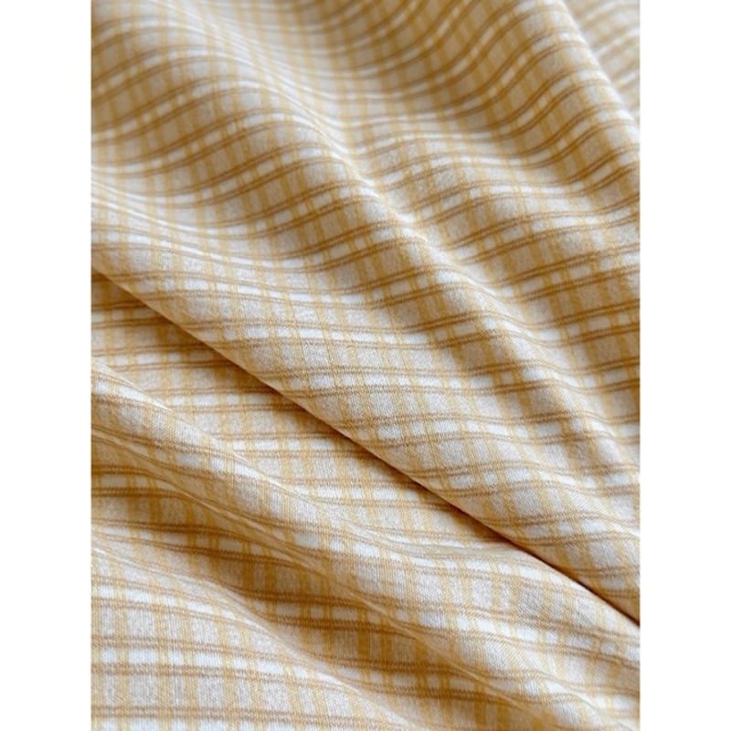 クリーム イエロー チェック柄 布団カバーセット 全2サイズ オール