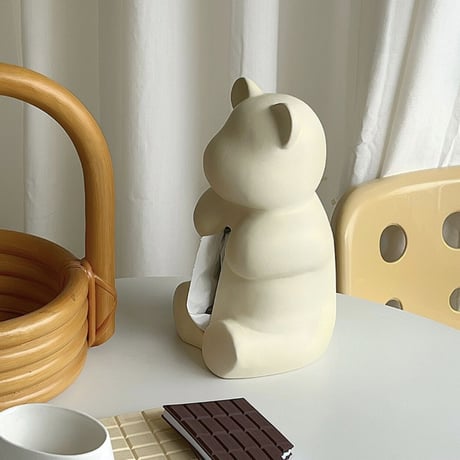 #くま モチーフ セラミック ティッシュケース ベアー