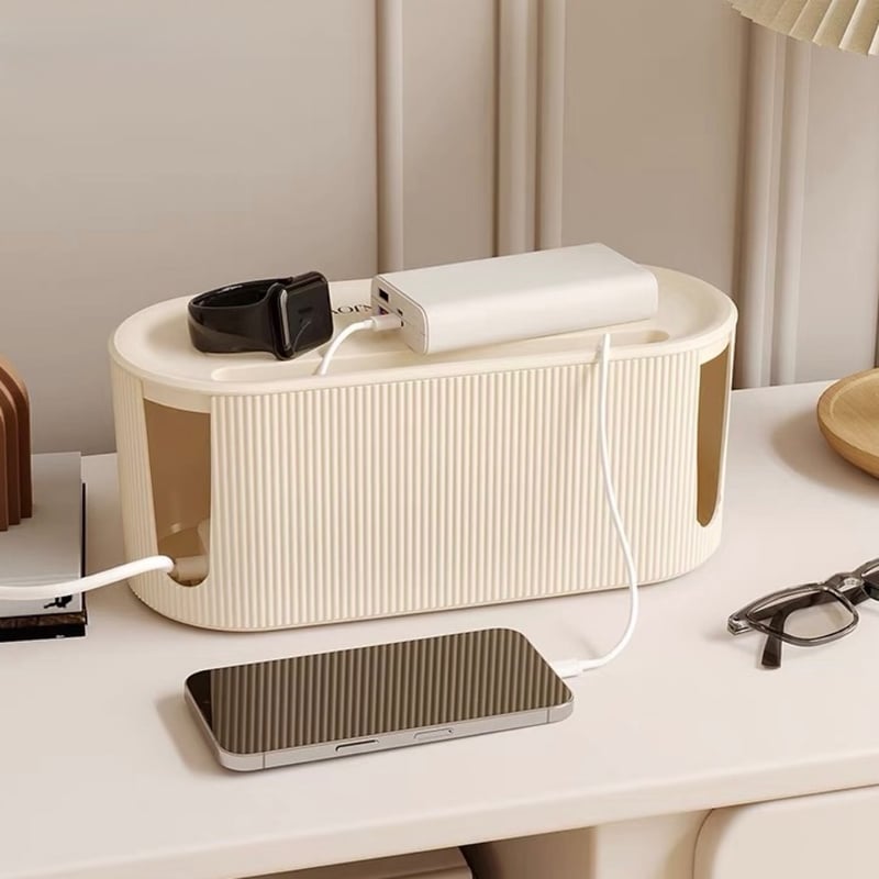 モノトーン 蓋付き 電源タップ 収納 ケーブルボックス 全2色 | 70PARK