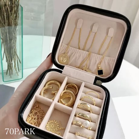 #シンプル スクエア ジュエリーボックス 全2色 収納