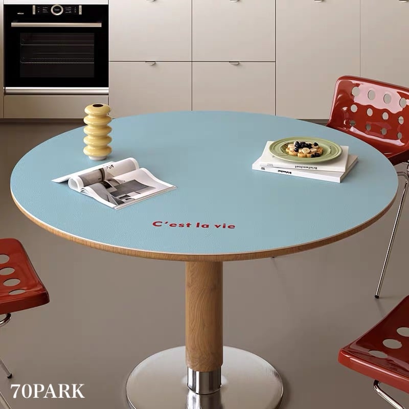 シンプル レタリング カラー ラウンド テーブルクロス マット 全