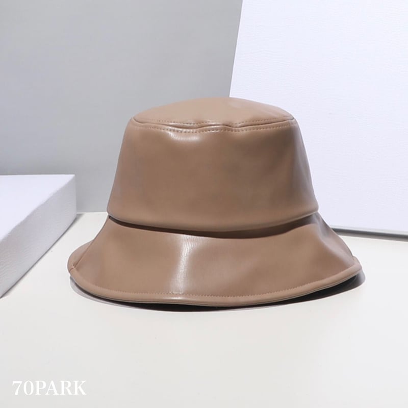 即納】#フェイクレザー バケットハット 全4色 帽子 | 70PARK