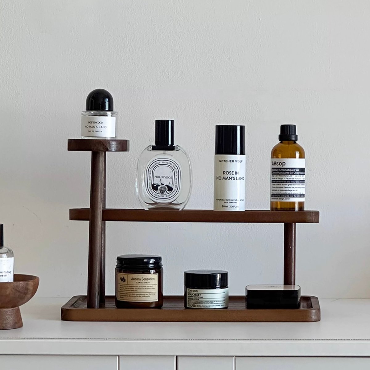 ウッド 多段 収納 ディスプレイ ラック 香水収納 コスメ収納 | 70PARK