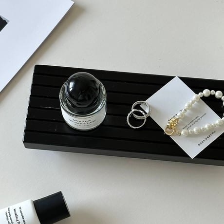#脚付き ブラック ウッド 長方形 トレイ 小物置き アクセサリートレイ
