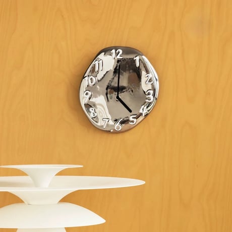 #シルバー セラミック 立体 文字盤 ラウンド クロック 全2色 壁掛け時計
