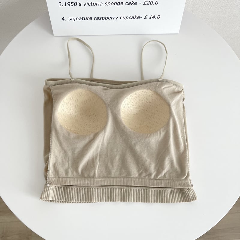 即納】#パッド入り スパゲッティ ストラップ キャミ 全4色 ブラ