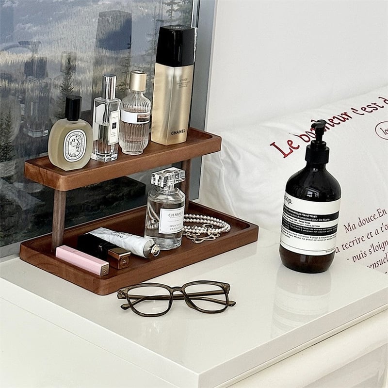 ウッド 二段 収納 ディスプレイ ラック 全2色 香水収納 | 70PARK