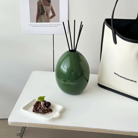 #エッグ モチーフ セラミック ディフューザー 容器 全3色 詰め替えボトル