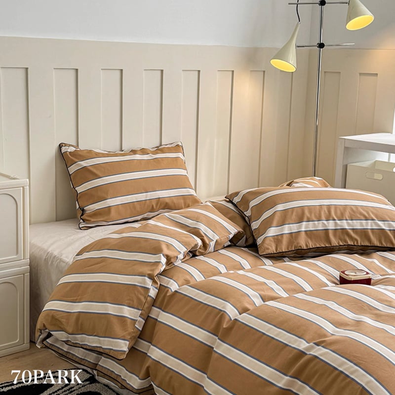 ウエットシーツセット beddingsets-03041 イエロー ペンシルストライプ 布団カバーセット