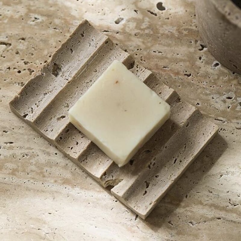 トラバーチン なみなみ トレイ 天然大理石 ソープディッシュ | 70PARK