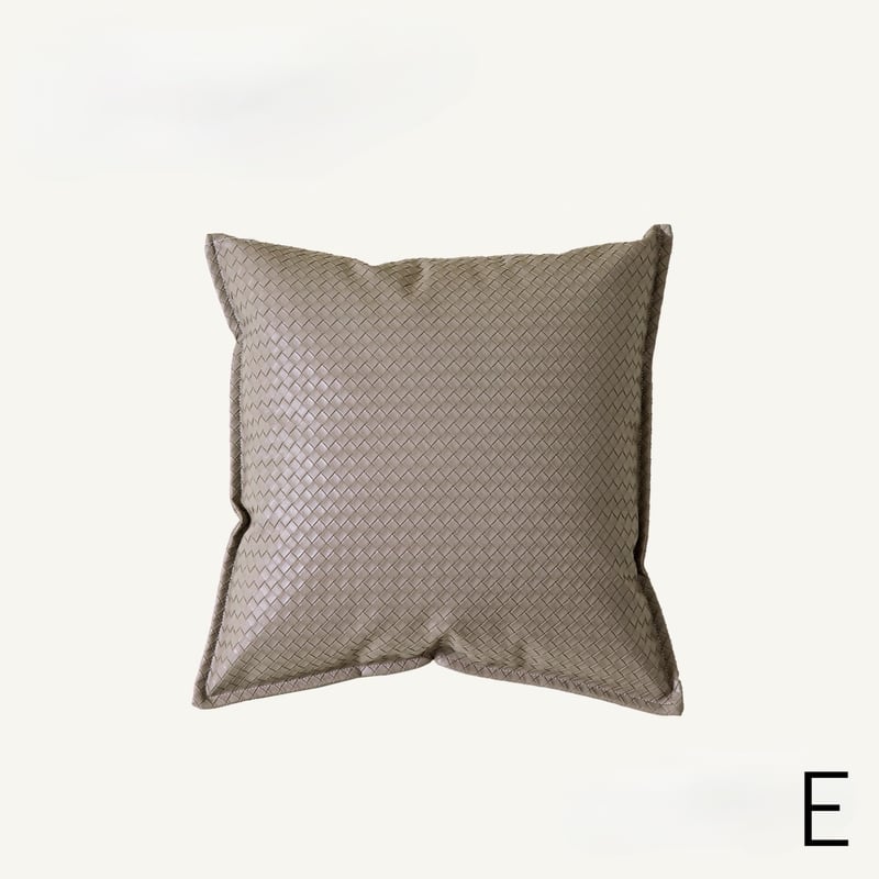 リッチ フェイクレザー 編み込み クッションカバー 全6色 45×45