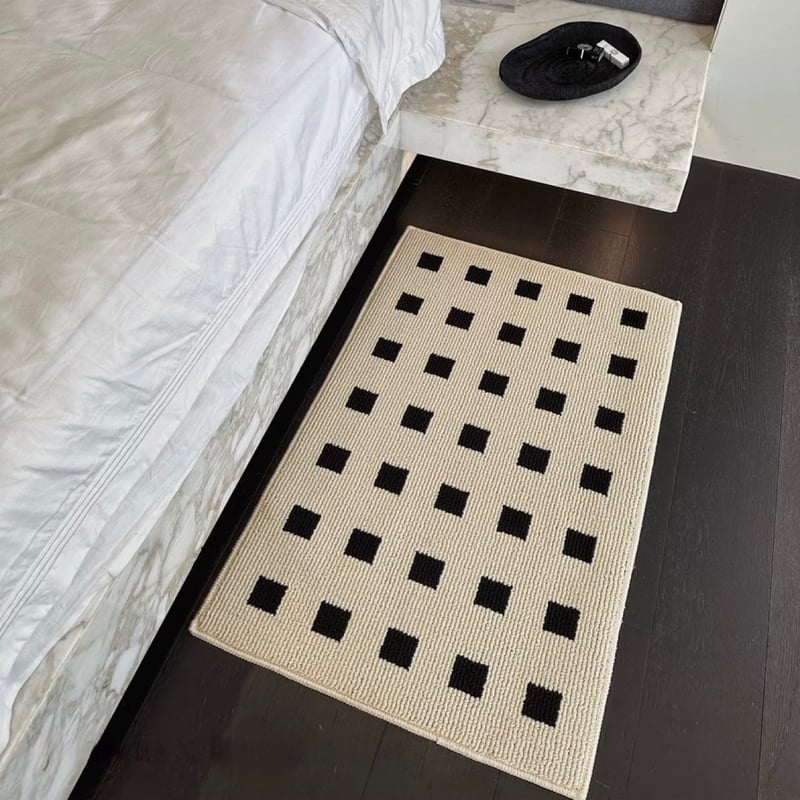 スクエア パターン ドア 玄関 マット全2色 2サイズ 50×80 60×90