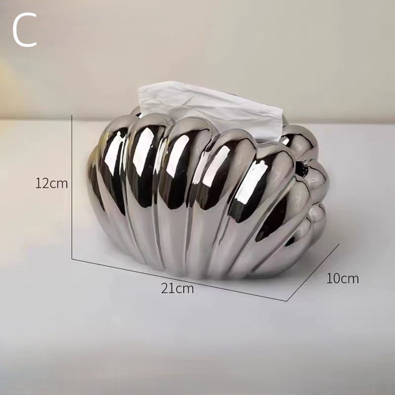 シェルモチーフ セラミック ティッシュケース 全3色 | 70PARK