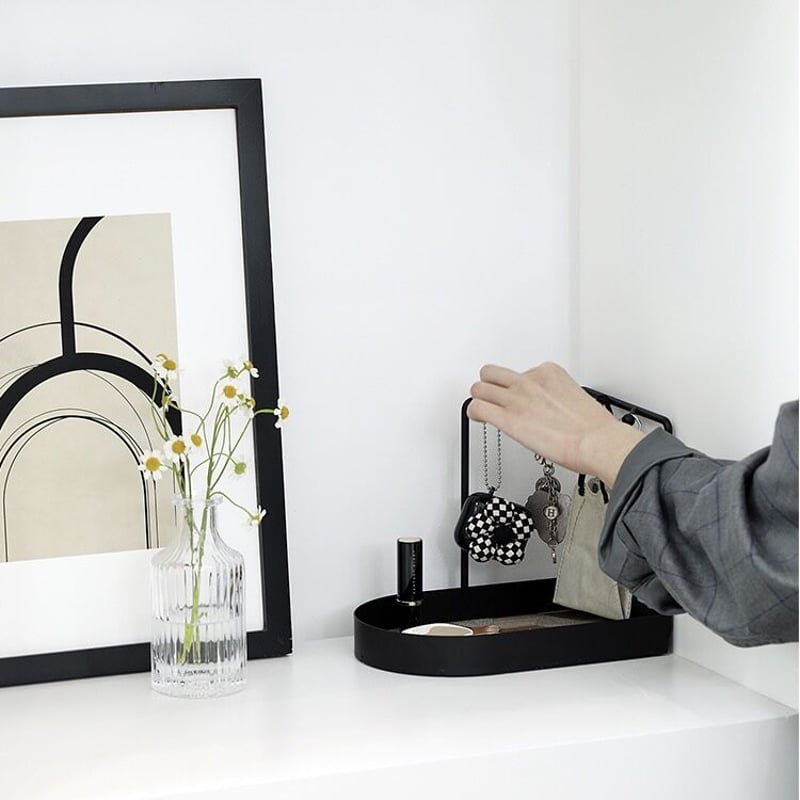 コーナー 鍵 スタンド トレイ 全2色 玄関 収納 小物置き | 70PARK