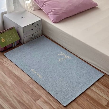 #ワンポイント リボン 玄関 マット 全2色 50×80 泥落とし
