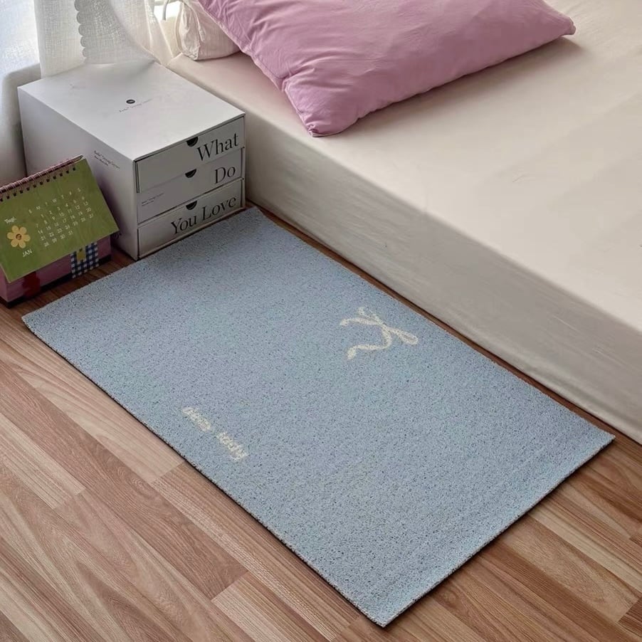 リボンマット ラグ ワンポイント リボン 玄関 マット 全2色 50×80 泥落とし | 70PARK