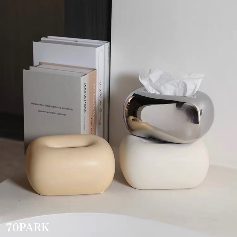 セラミック ぽってり シンプル ティッシュケース 全4色 | 70PARK