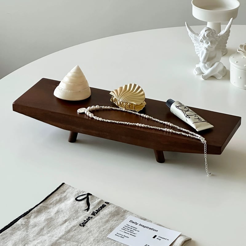 脚付き アカシア ウッド ロング プレート トレイ 全2サイズ | 70PARK