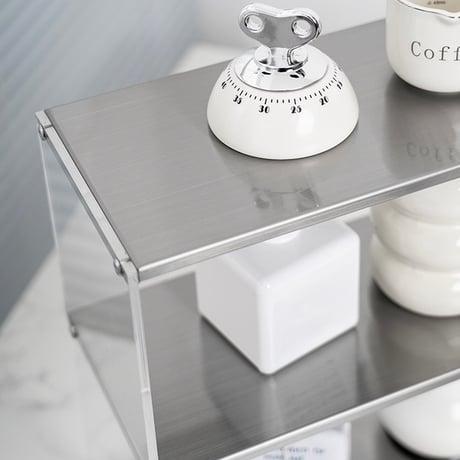 #クリア アクリル ステンレス シンプル 三段 収納 ラック 全2色 コスメ収納