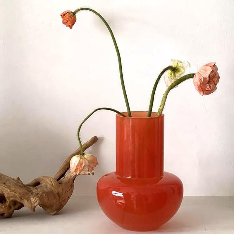 レッド カラー ガラス フラワーベース 全2色 花瓶 | 70PARK レッド カラー ガラス フラワーベース 全2色 花瓶 | 70PARK