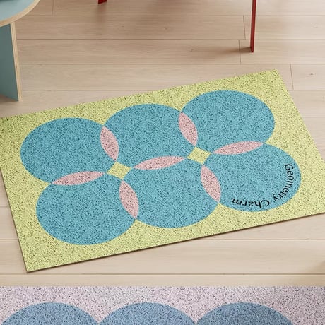#カラフル ドット柄 玄関 マット 全4色 50×80 泥落とし