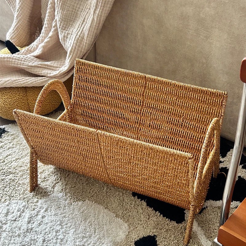 ラタン調 マガジンラック 収納 ブックスタンド バスケット | 70PARK