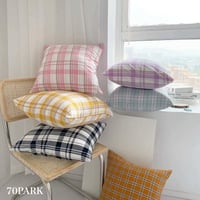 【即納】#カラー チェック柄 クッションカバー 全6色