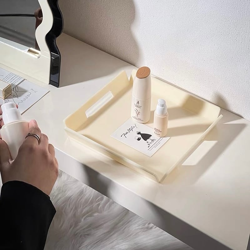 スクエア型 シンプル アクリル ミニ トレイ クリーム 収納 | 70PARK